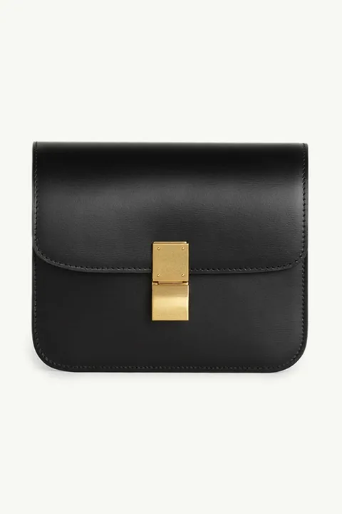 CELINE Teen Classic Box Shoulder Bag in Black GHW