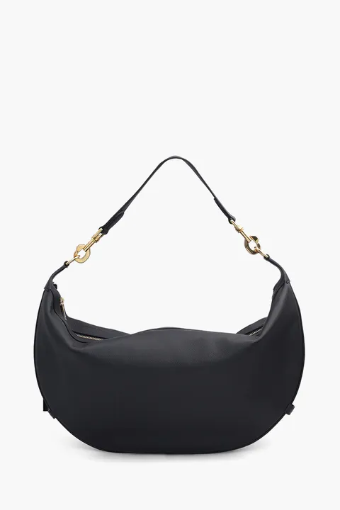 CELINE Medium Leandre Shoulder Bag in Black Supple Calfskin