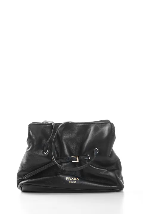 PRADA Small Dada Shoulder Bag in Black Nappa Leather