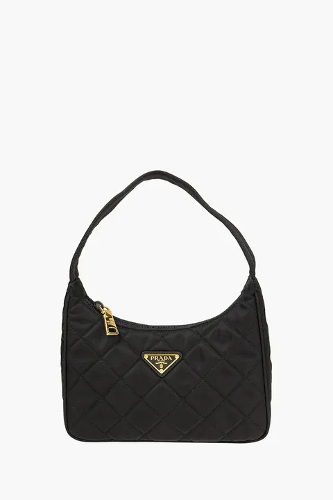 PRADA Contenitore Maniglia Tessuto Shoulder bag in Black Nylon
