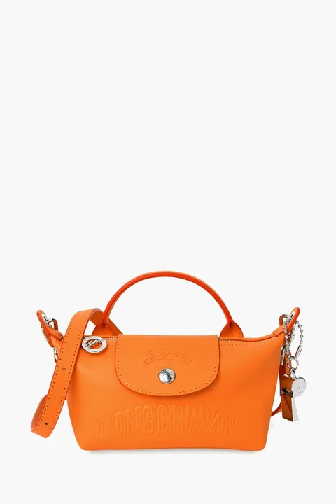 LONGCHAMP Le Pliage Xtra Xs Pouch Shoulder Bag in Orange Cowhide