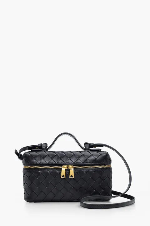 BOTTEGA VENETA Bang Bang Vanity Case Intrecciato Bag in Black GHW