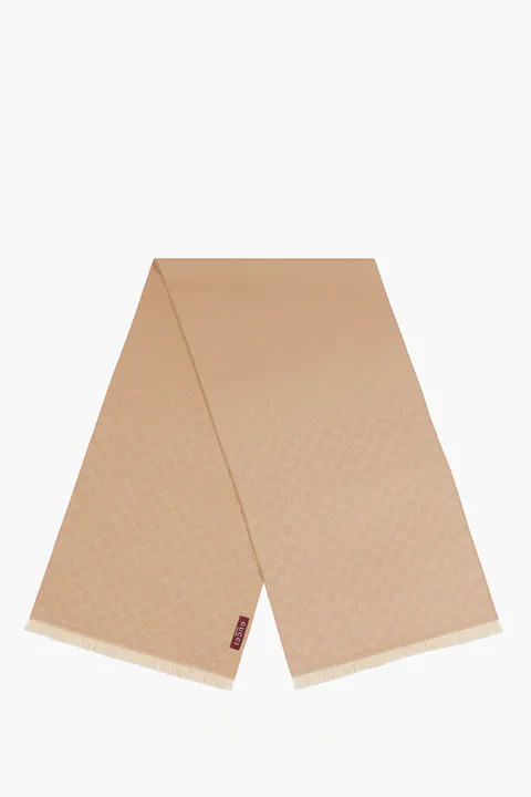 GUCCI GG Jacquard Scarf in Beige/Ivory Wool