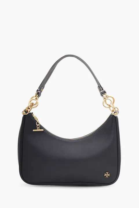 TORY BURCH 151 Mercer Crescent Shoulder Bag in Black Leather