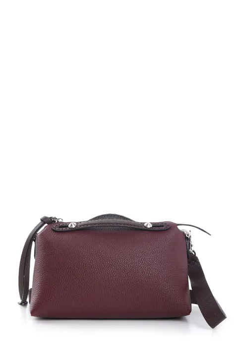 FENDI Medium By The Way Selleria Bags in Bordeaux/Rose/Brown Calfskin