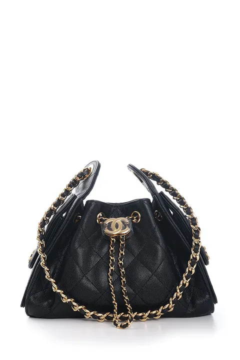 CHANEL Mini 25 C25 Handbag in Black Caviar Leather GHW
