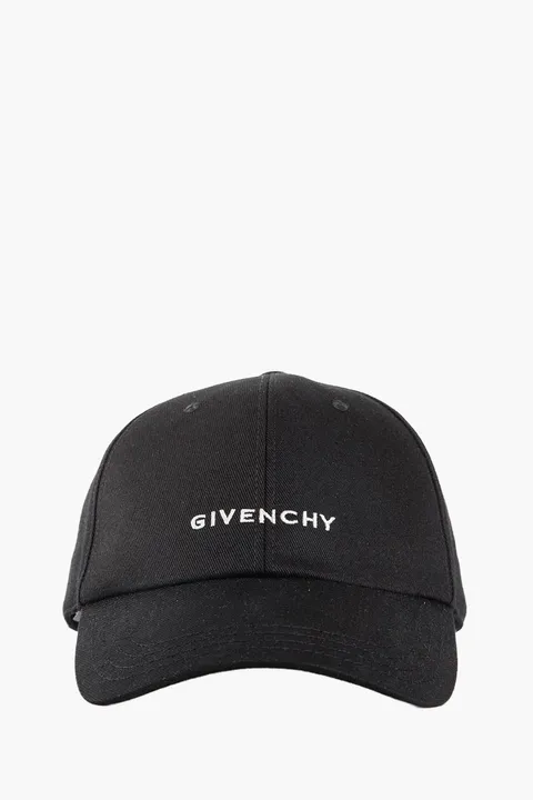 GIVENCHY Man Curved Cap in Black with Embroidered logo