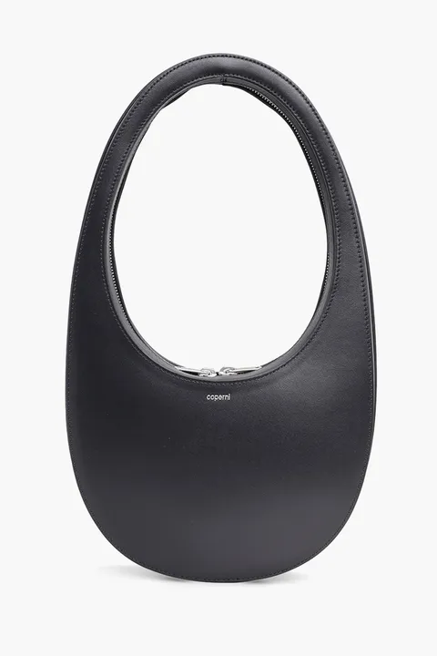 COPERNI Swipe Oval-Shaped Bag in Black Calf Leather