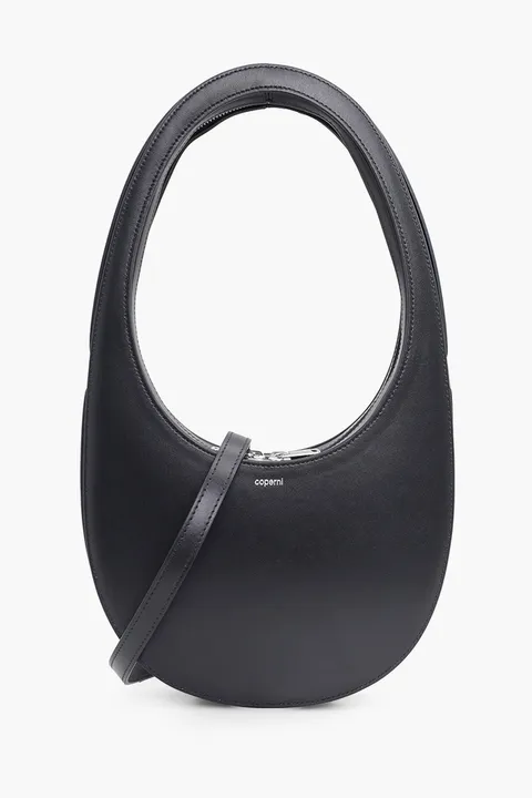 COPERNI Swipe Oval-Shaped Crossbody Bag in Black Calf