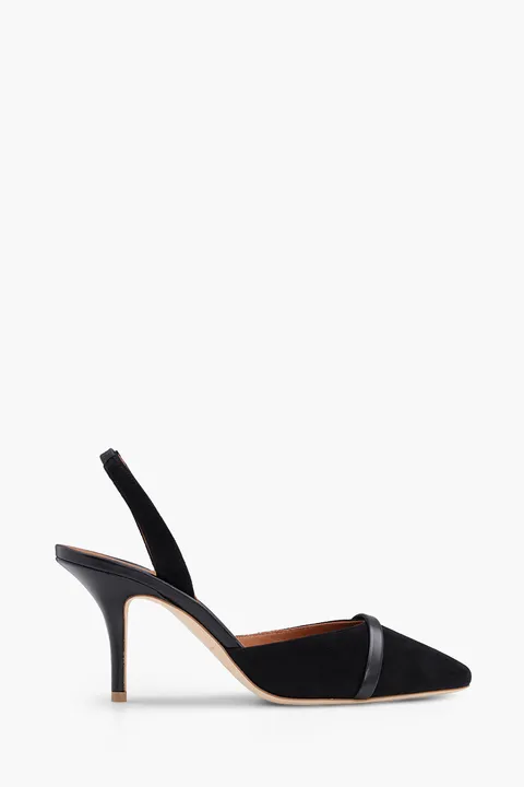 MALONE SOULIERS Elsie Slingback Pumps 70mm in Black/Black Suede