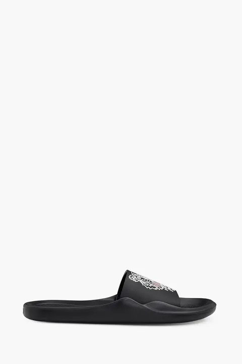 KENZO Women Tiger Pool Slides in Black/Sand