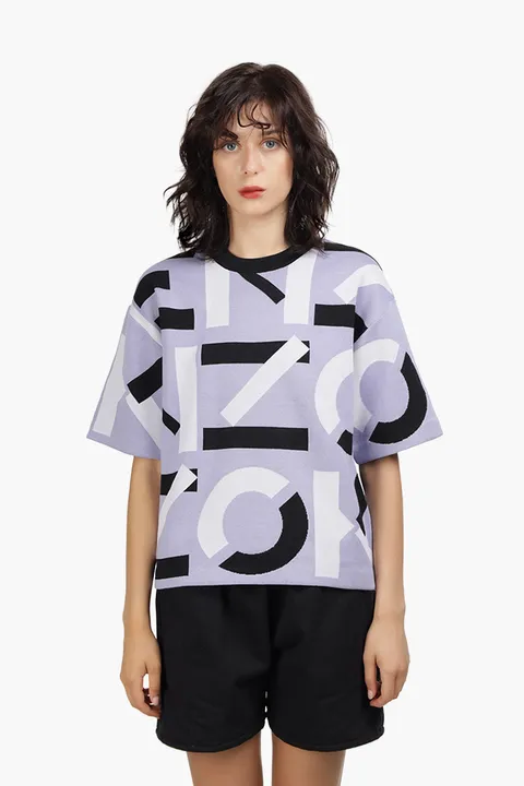 KENZO Women Sport Monogram Short Sleeves Jumper in Lavender