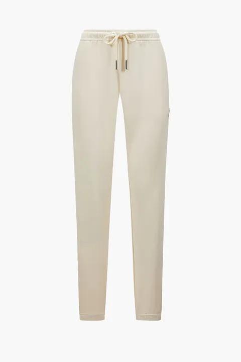 MONCLER Women Logo Patch Track Pants in White Cotton