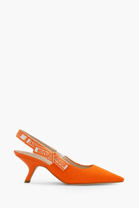 CHRISTIAN DIOR J'Adior Slingback Pumps 65mm in Orange Technical Fabric