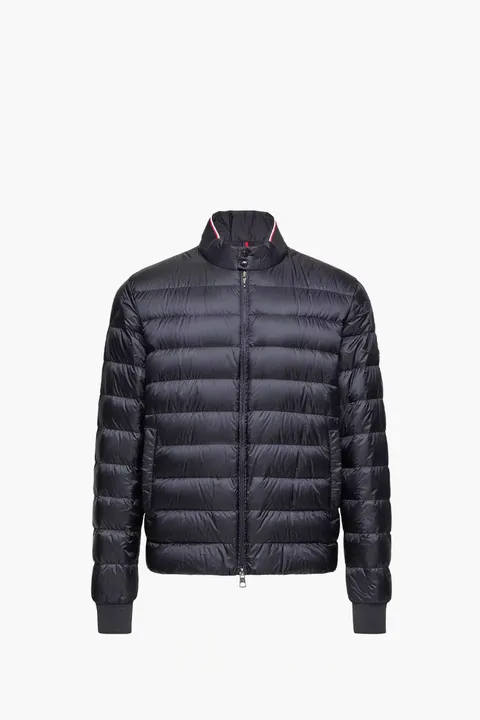 MONCLER Men Rigel Short Down Jacket in Blue Nyon