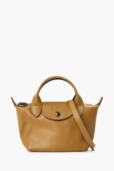 LONGCHAMP Mini Le Pliage Xtra Handbag Tobacco Cowhide Leather