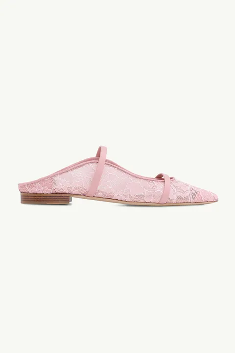 MALONE SOULIERS Maureen Lace Mules in Pink/Rose