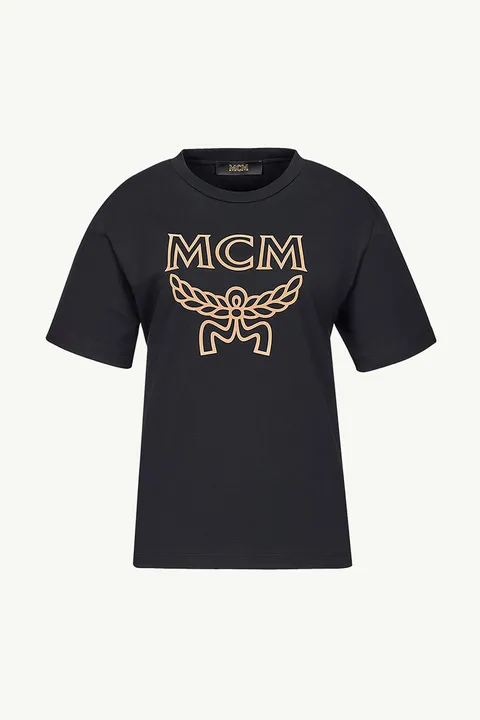 MCM Women Logo T-Shirt in Black