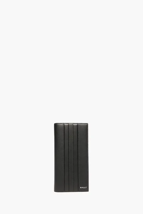 BALLY Mythos Continental Wallet in All Black Recycled Leather