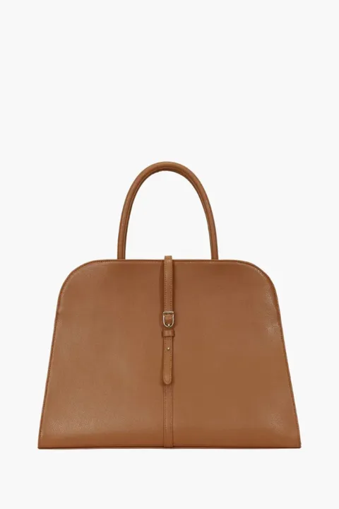 MONOROW Large Blanc Tote Bag in Camel Recycled Leather