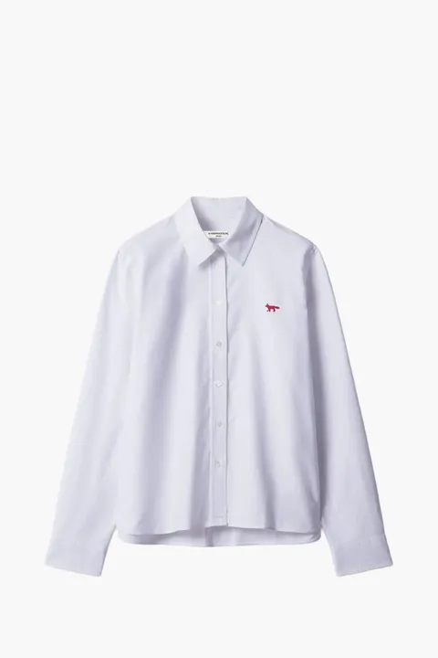 MAISON KITSUNE Women Profile Fox Regular Shirt in White Cotton