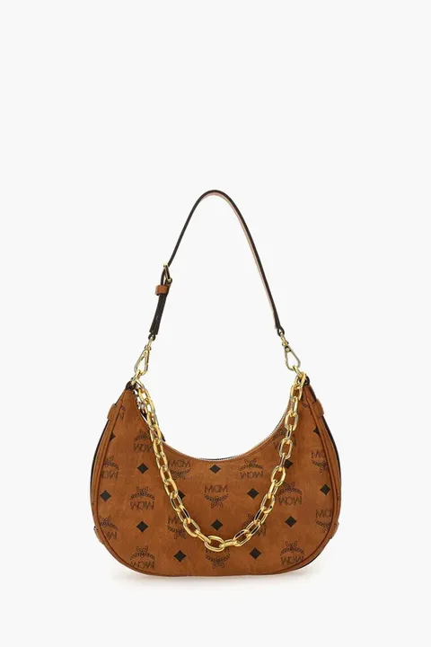 MCM Aren Chain Hobo Bag in Cognac