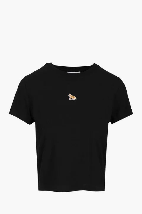 MAISON KITSUNE Women Baby Fox Baby Tee-Shirt in Black Cotton