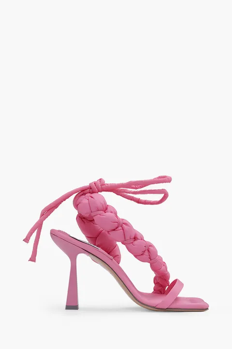 SEBASTIAN MILANO Women Untangled Ankle Strap Sandals 95mm in Pink Nylon